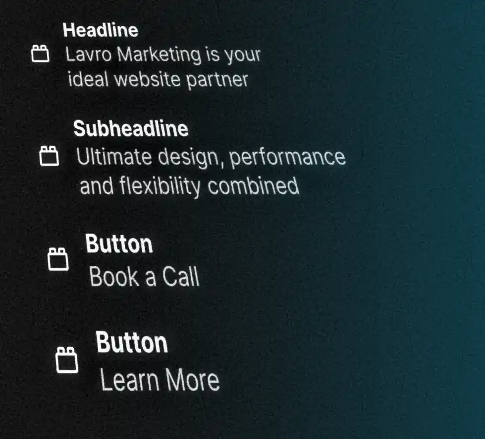 Screenshot of a block-based Headless Content Management System in action, specifically, StoryBlok